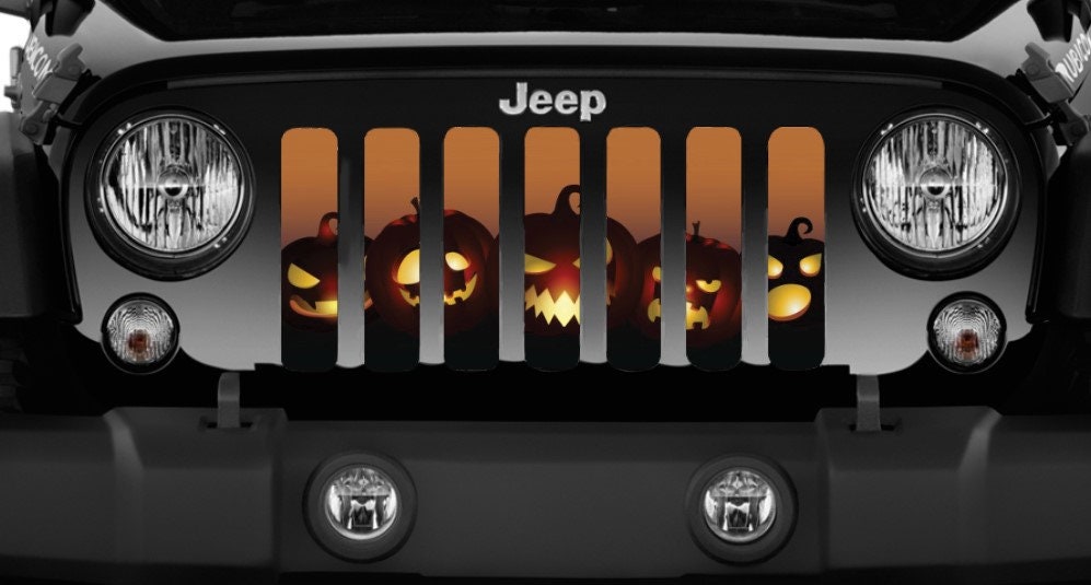 Angry Pumpkin Face Halloween Jack-o-lantern Grille Insert for - Etsy