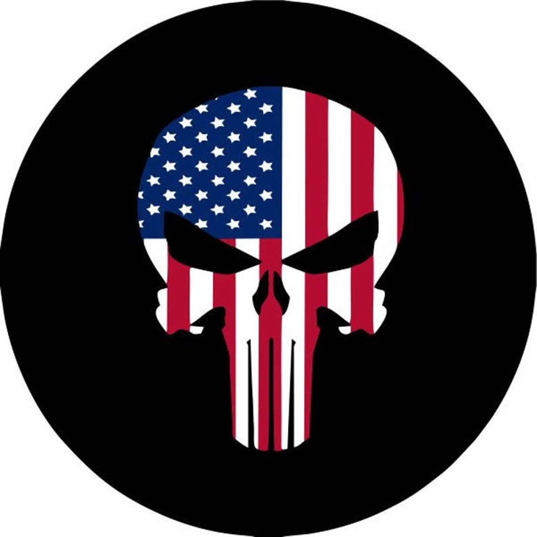 American Flag Skull Black Spare Tire Cover for Gladiator Etsy
