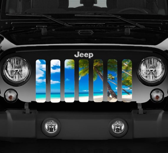 Blue Beach Palm Jeep Wrangler Grille 