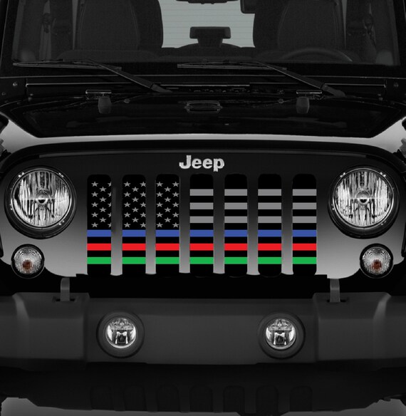 Hold The Line Back The Blue Red Green Grille Insert For Etsy