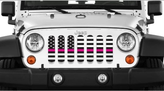Pink Line Jeep Grille Insert - Etsy 