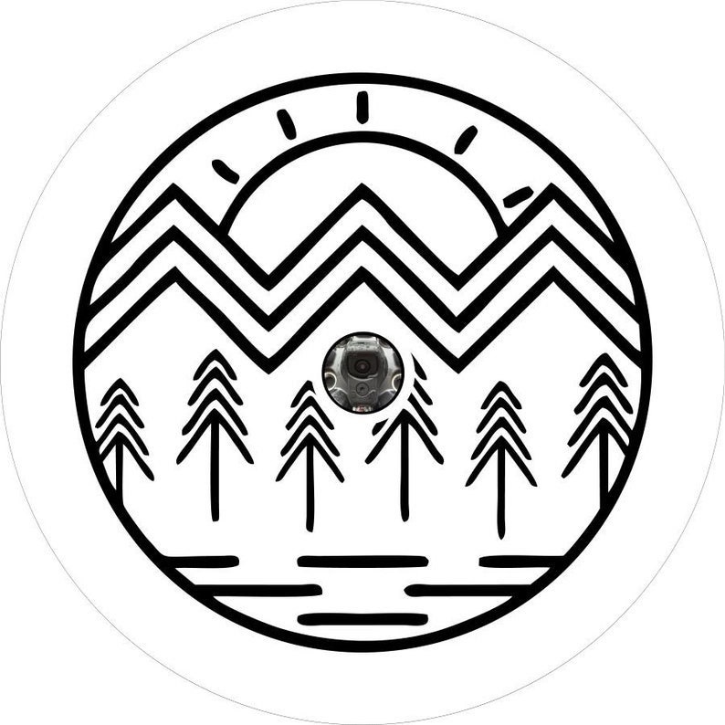 Mountain Vibes White Spare Tire Cover