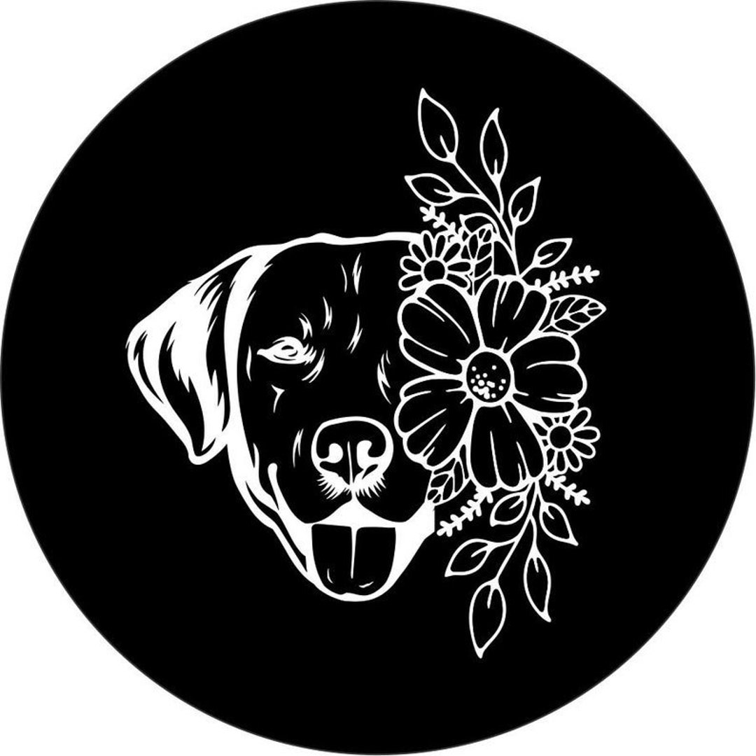 Buy Labrador Retriever With Flowers Black Spare Tire Cover for Online in  India Etsy