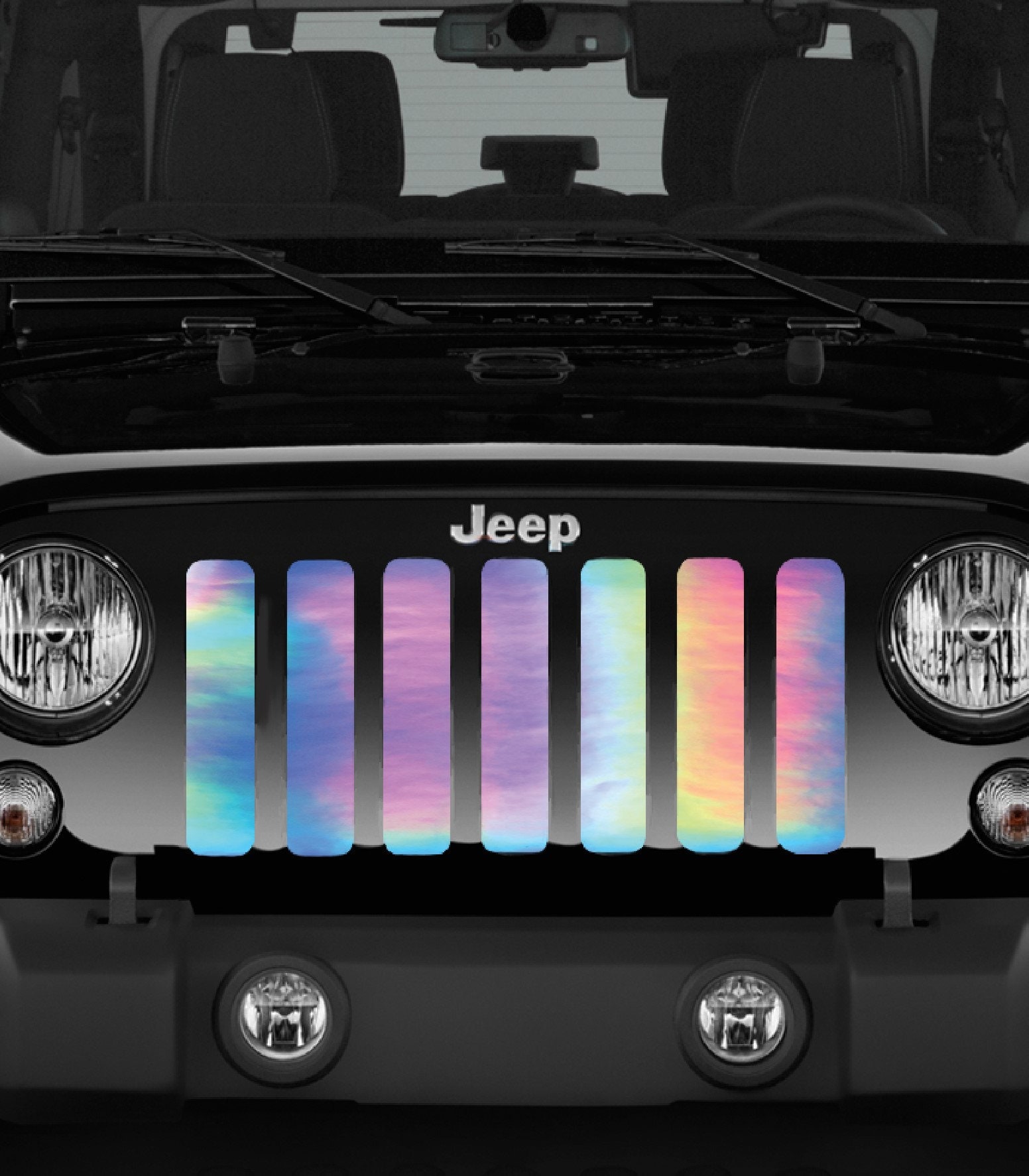 Rainbow Chrome Print Jeep Grille Insert Jt Jl Jlu Jk Etsy