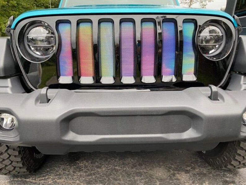 Rainbow Chrome Print Jeep Grille Insert Jt Jl Jlu Jk Etsy