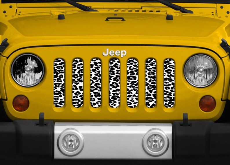 White Leopard Print Jeep Grille Insert jt Jl Jlu Jk Jku Etsy