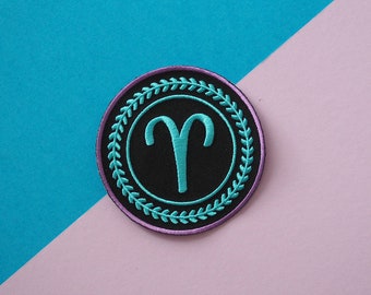 Patches for jackets, Patches for jacket, Patch for jacket, Horoscope patch, Zodiac patch, Horoscope, Zodiac, Astrology, Aries patch, Aries