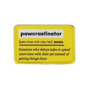 Patch Pawcrastinator, Patches para jaquetas, Patch para jaquetas, Patch para jaqueta, Patch, Patches, Patches bordados, Patch para costurar