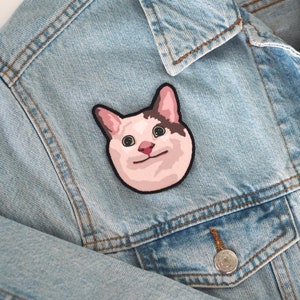 Patches for jackets, Embroidered patch, Sew on patch, Patch for jacket, Patch, Patches, Sew on patches, Meme patch, Cat patch, Polite cat
