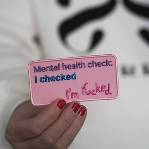 Patches for jackets, Patches for jacket, Patch for jackets, Patch for jacket, Embroidered patch, Sew on patch, Mental health check