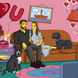 Simpsons Portrait Custom – Family Guy Portrait – Turn Me Yellow Character – Funny Big Mouth Custom Couple Portrait – Cartoonize yourself