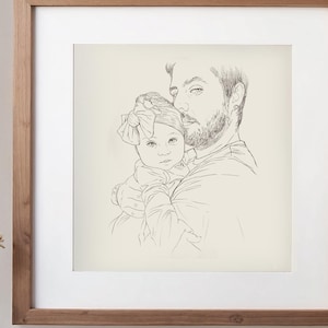 Custom Hand-Drawn Digital Line Art Portrait from Your Photo | Personalized Art in 24 Hours