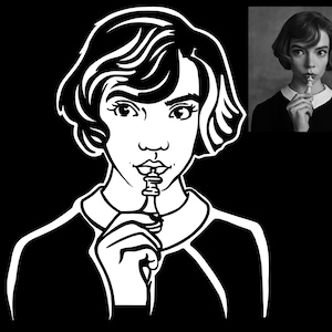 Retrato en blanco y negro. retrato como un regalo. Hombre, mujer mujer mujer retrato silueta en retroiluminación, retrato de dibujos animados