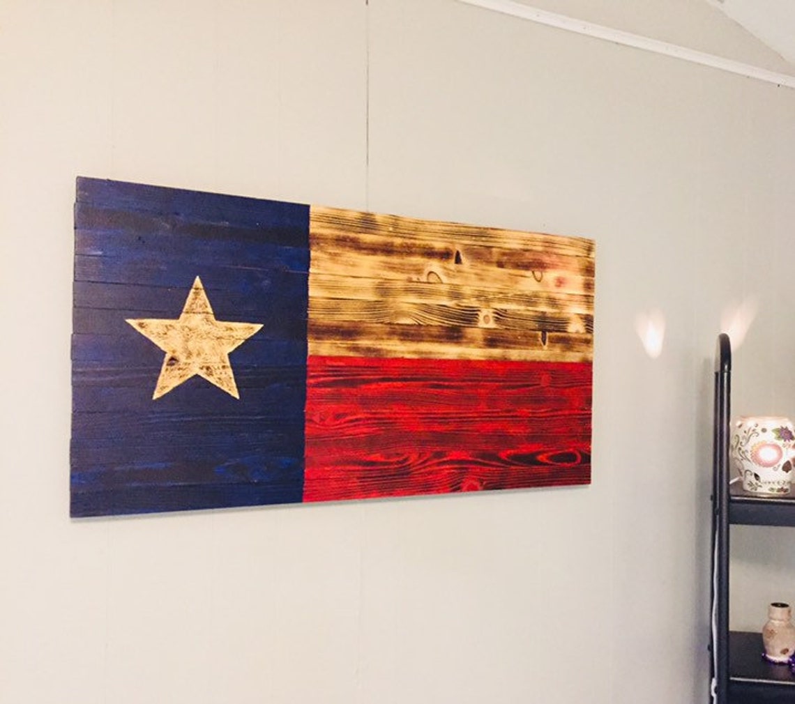 Wood Texas State Flag.Rustic Wall Art Decor. Large Handcarved Etsy