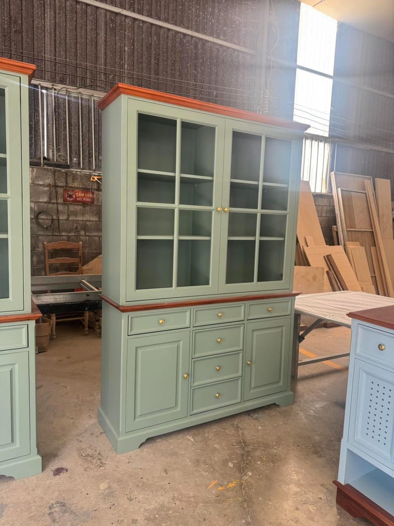 Set Di 4 Cornici In Legno Verde Salvia Con Vero Vetro | Formato 5x7 O 4x6 Con Passepartout Per Foto