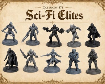 Sci-Fi themed soldiers! Dungeons and Dragons or for any game! 32mm scale! High Quality professional miniatures! Gaming! No assembly needed!