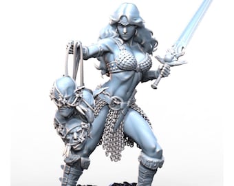 Goblin Huntress mini! Dungeons and Dragons or for any game! 32mm! High Quality professional miniatures!