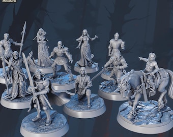 Excalibur movie fantasy themed minis! King Arthur! Dungeons and Dragons or for any game! 32mm! High Quality professional miniatures!