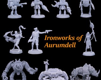 Steampunk, robots, animal mech Ironworks minis! Dungeons and Dragons or for any game! 32mm! High Quality professional miniatures!