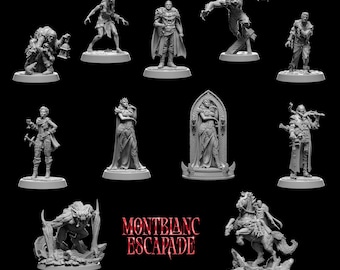 Vampires, Werewolves, Hunters, Demon bat minis! Dungeons and Dragons or for any game! 32mm! High Quality professional miniatures!
