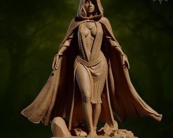 Fantasy Mystic Heroine Velra Moongrave Mystic! Dungeons and Dragons or for any game! 32mm and 75mm! High Quality miniatures!