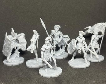 Spartan Warriors! Male and Female minis! Ancient Greece! Odyssey! Dungeons and Dragons or any game! 32mm! Quality professional miniatures!