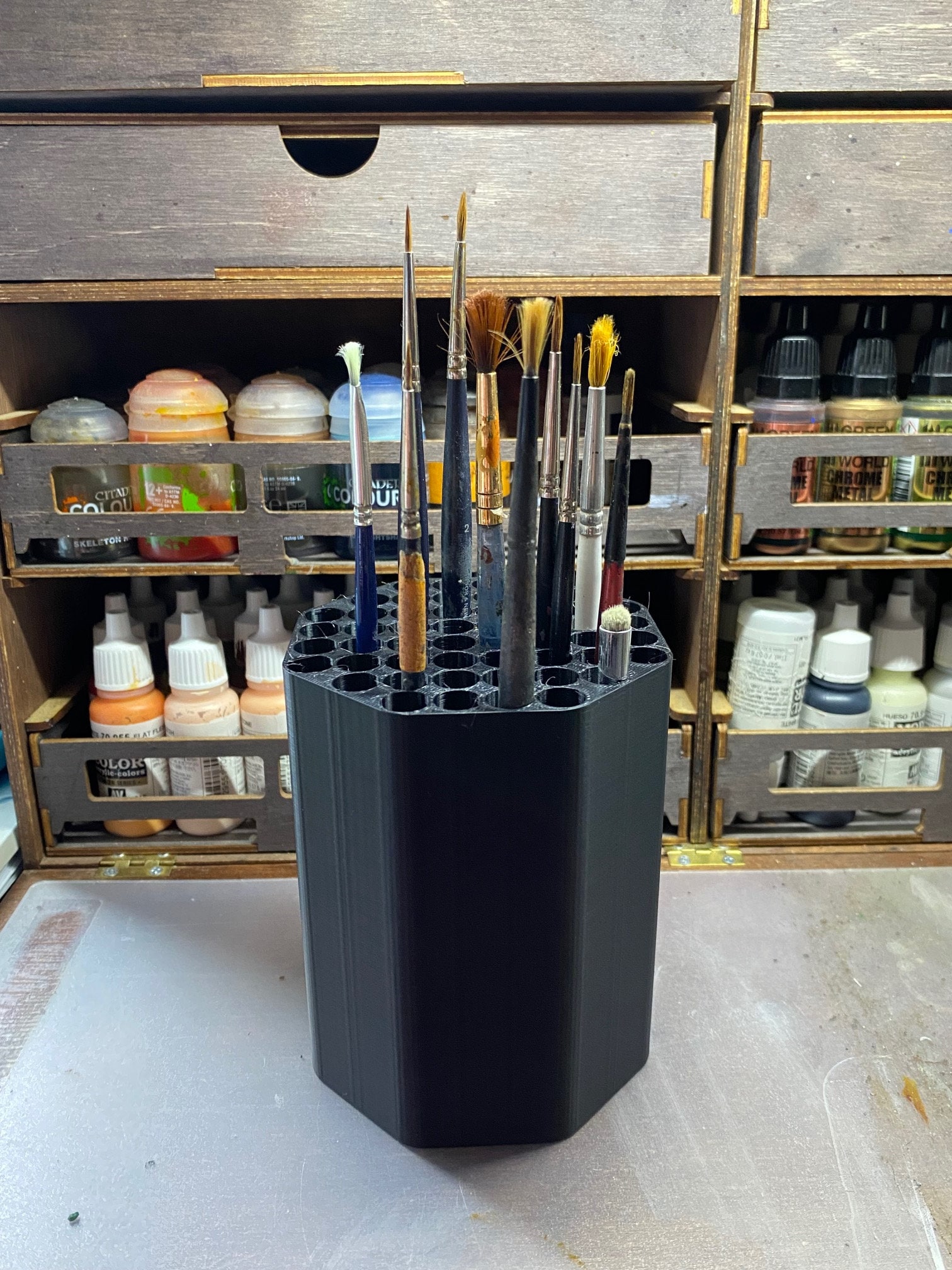 Paint Brush Holder! Colored Pencils and markers! Great for desk!…