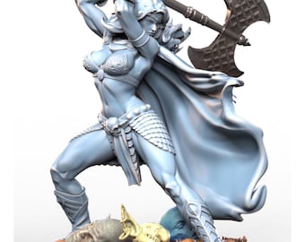 Ogre Huntress mini! Dungeons and Dragons or for any game! 32mm! High Quality professional miniatures!