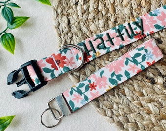 Embroidered Floral Dog Collar: Personalized Puppy Collar
