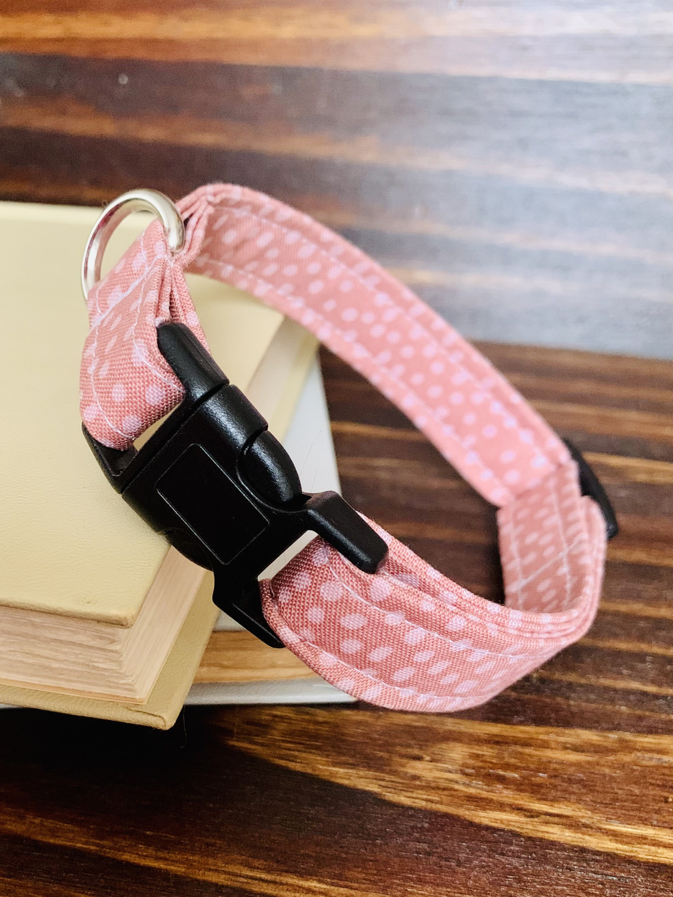 Pink Polka Dot Collar Cute Girl Dog Collar Cute Girl Puppy Etsy