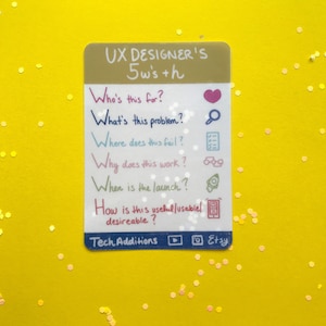 UX Design Transparent Sticker - UX research - writers - user experience designer - laptop sticker - tech stickers for computers