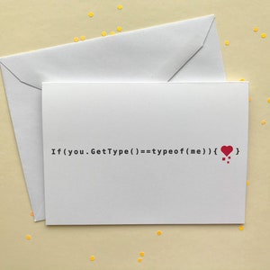 Programmer - Valentines Day Card -computer science art- Valentine mini handmade card- gifts for developers -funny greeting - love cards
