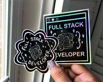 Full Stack Developer Holographic Sticker – Computer Geek Gift