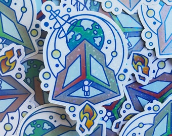 Unity 3D Holographic stickers- Ciencias de la Computación - Stickers para portátiles - Stickers de estrellas - regalos para desarrolladores - VR - Stickers de codificador - Regalos de programador