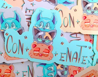 ConCATenate Stickers - funny computer science - laptop stickers - programmer decals- developer- science gifts - journal stickers-coder gifts