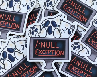 Spooky Exception Sticker – Computer Science Programmer Gift