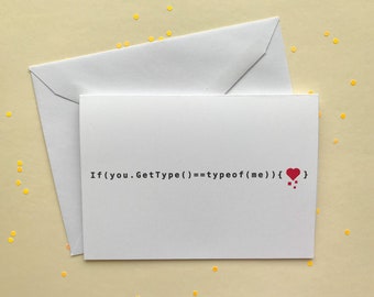 C# Valentine Card – Funny Computer Science Love Card