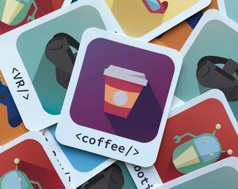 Computer Science App Stickers – STEM Laptop Decals