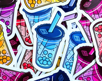Bubble Tea Glossy Stickers – Graphic Design Software, Kawaii Boba Decals