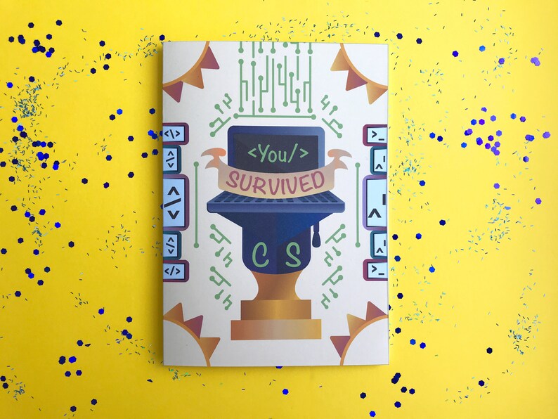College Graduation Card Computer Science Graduation Gifts Etsy