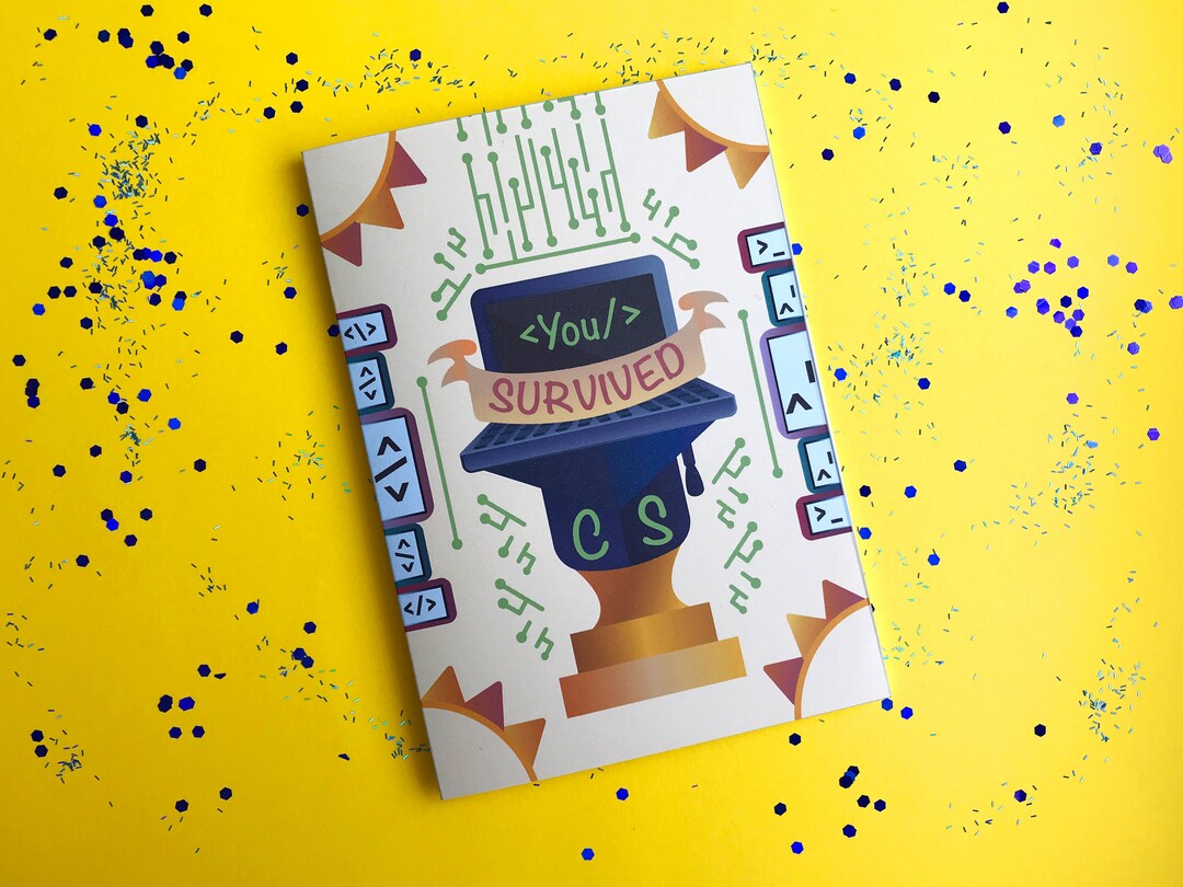 College Graduation Card Computer Science Graduation Gifts Congrats Grad