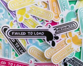 Error al cargar la barra de progreso-Pegatinas transparentes-bullet journal-informática-pegatinas para portátiles-calcomanías para cuadernos-regalos del desarrollador-desarrollo web