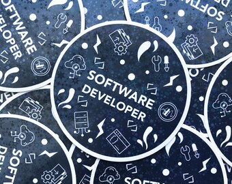 Software Developer Sticker - Computer science star Holographic sticker - Waterproof Vinyl Decal - coding gifts -STEM