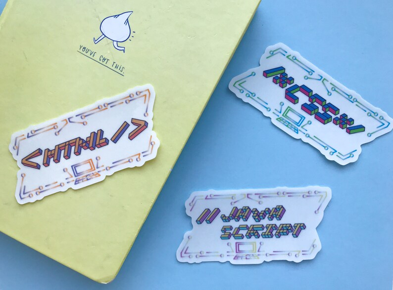 HTML CSS Javascript Transparent Stickers Coding - Etsy