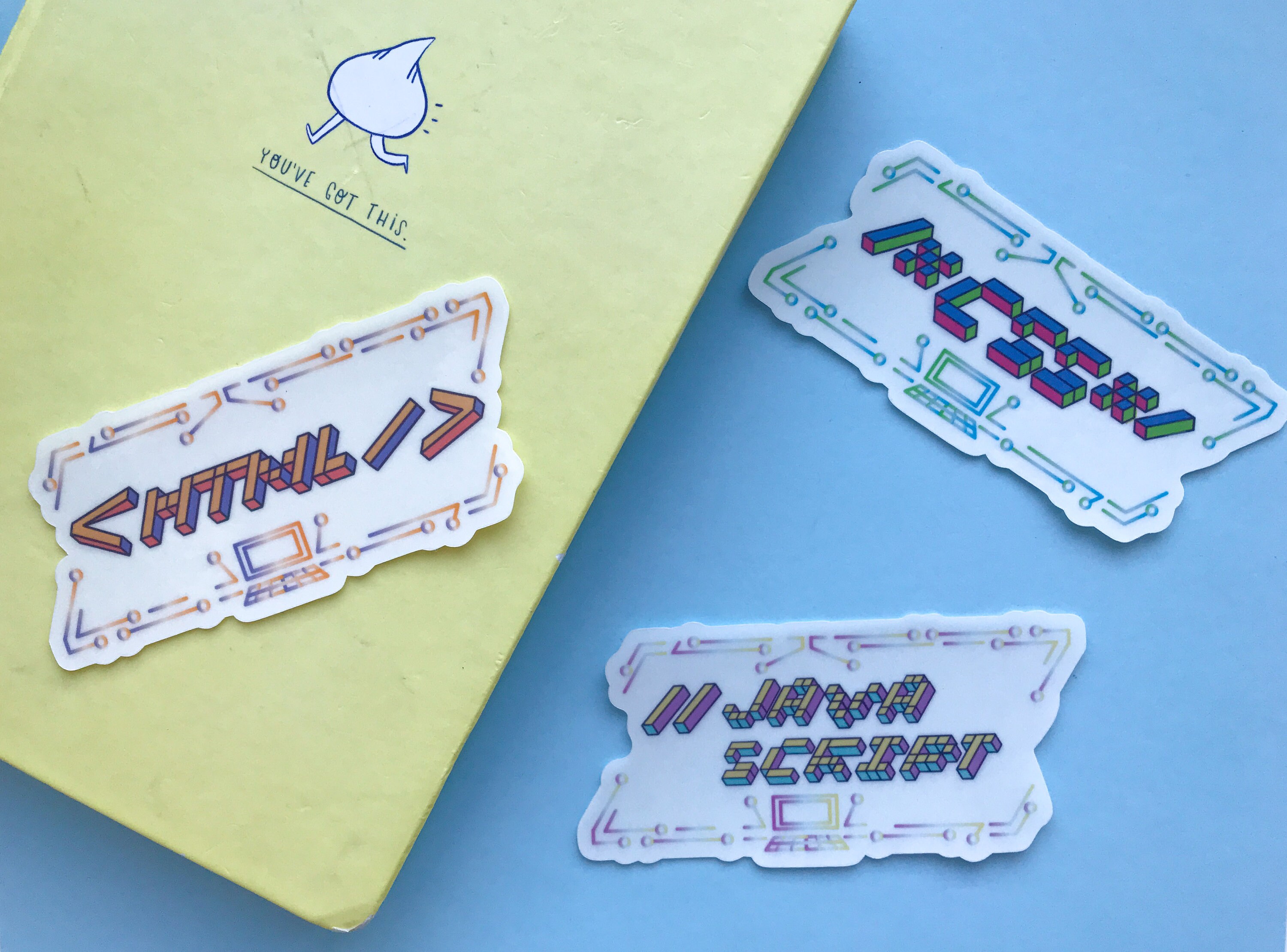 HTML CSS Javascript Transparent Stickers coding | Etsy