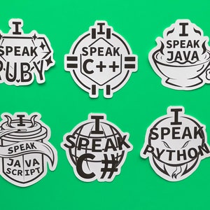 Programming languages - Technology Stickers - computer science - programmer laptop stickers - coding gift - gifts for developers - STEM image 2