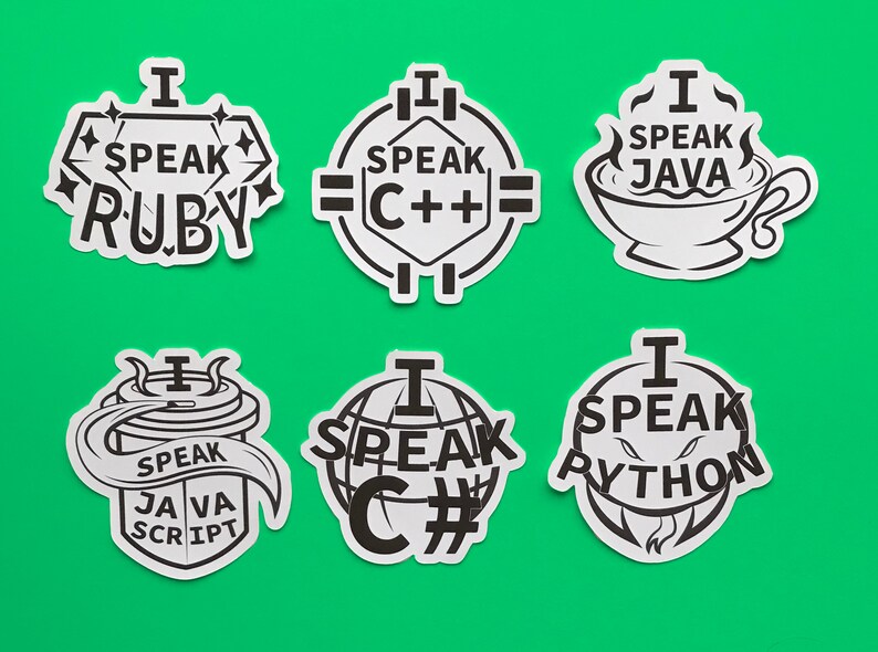 Programming languages - Technology Stickers - computer science - programmer laptop stickers - coding gift - gifts for developers - STEM image 2