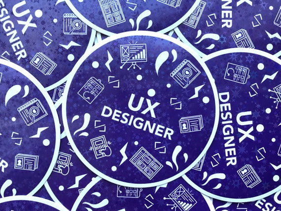 UX Designer Sticker, Star Holographic Laptop Decal, Waterproof Vinyl (3in)