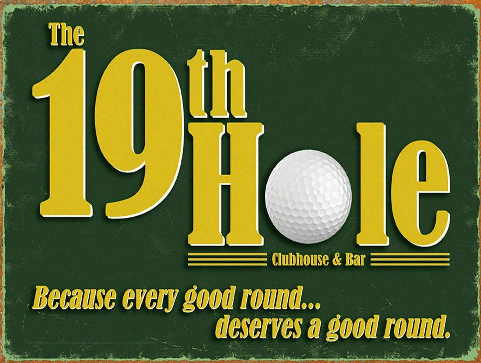 Tin Sign 19th Hole Golf Etsy