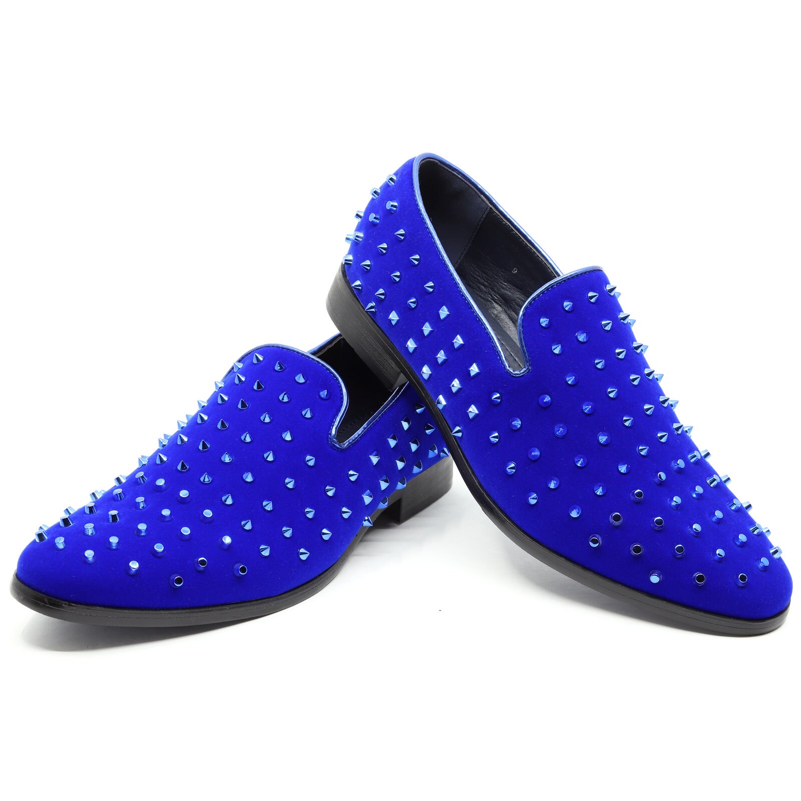 Blue Men s Vintage Spike Designer Classic Smoking Dress Tuxedo Loafers Slip on Shoes Active Etsy